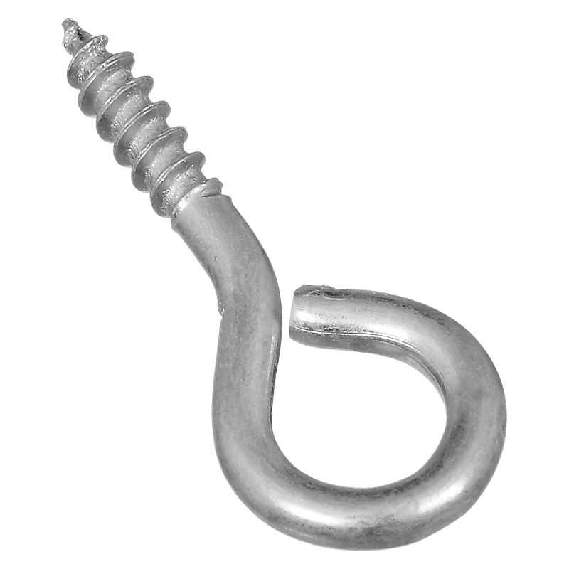 N118-927 Screw Eye, #112, 0.105 in Dia Wire, 0.44 in L Thread, 1.12 in OAL, 10 lb Working Load, Steel, 10 Pack