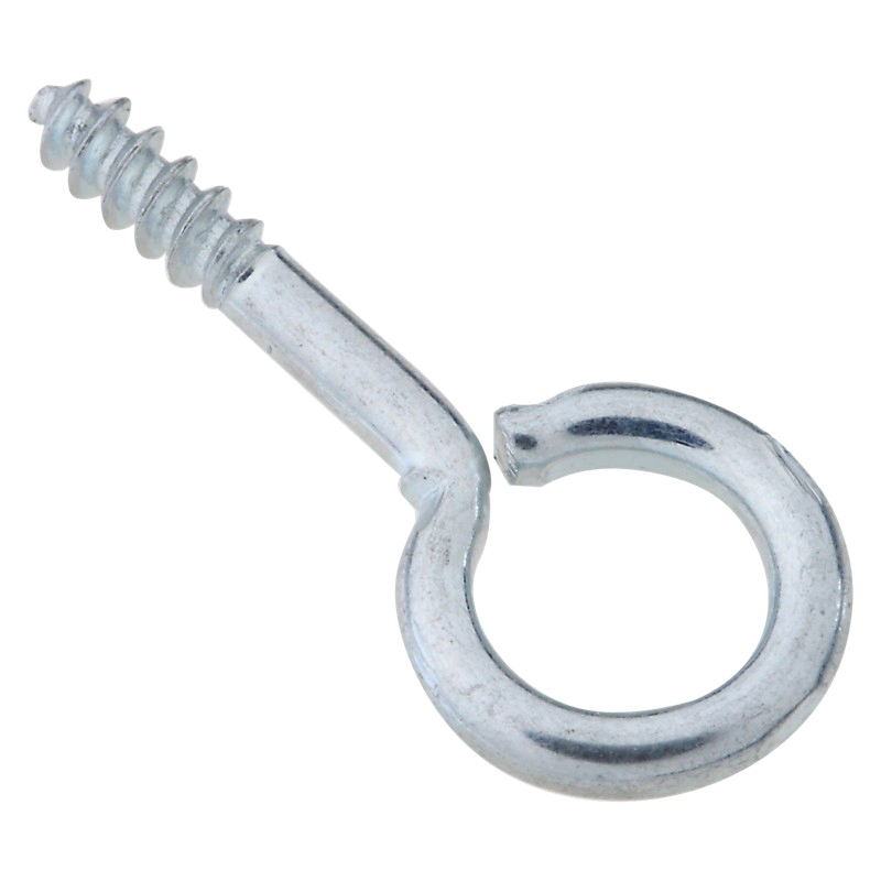 N118-968 Screw Eye, #114, 0.08 in Dia Wire, 0.31 in L Thread, 0.95 in OAL, 5 lb Working Load, Steel, 14 Pack