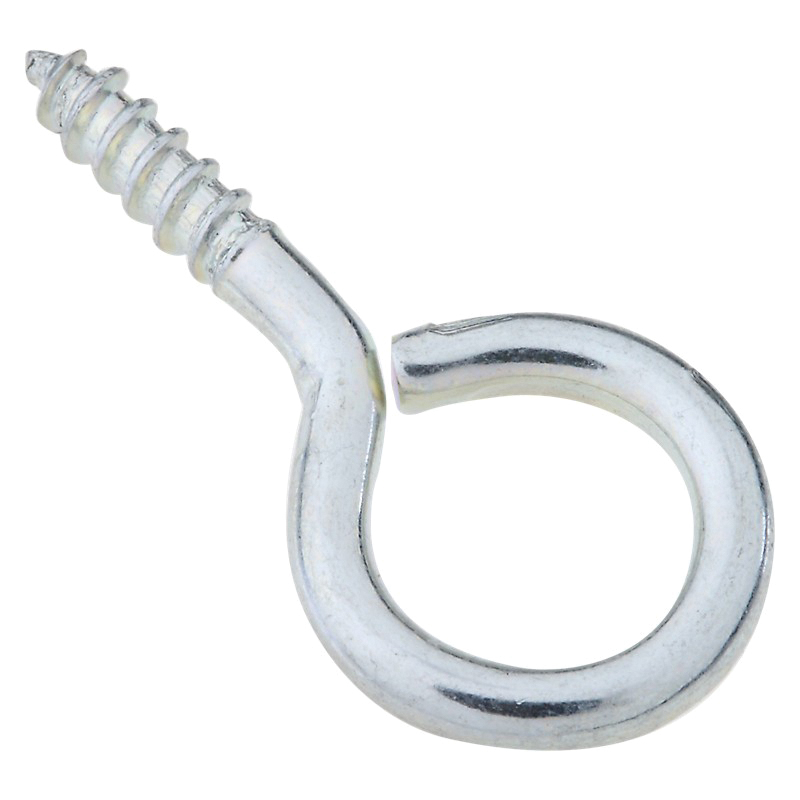 N119-081 Screw Eye, #12, 0.44 in L Thread, 1.19 in OAL, 10 lb Working Load, Steel, Zinc, 10 Pack