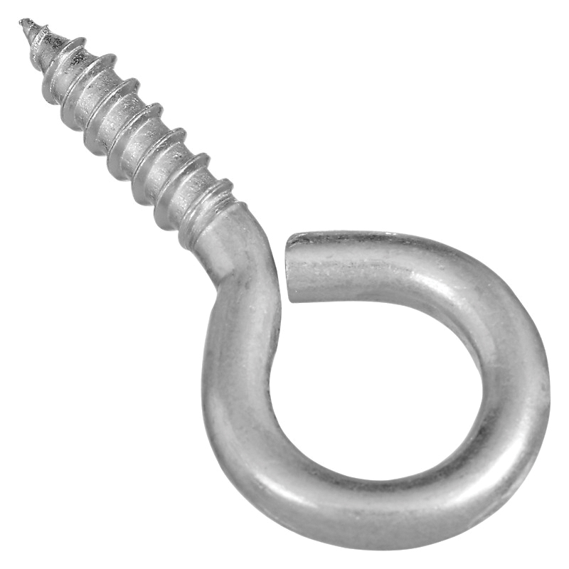 N119-198 Screw Eye, #4, 0.22 in Dia Wire, 0.94 in L Thread, 2.19 in OAL, 65 lb Working Load, Steel