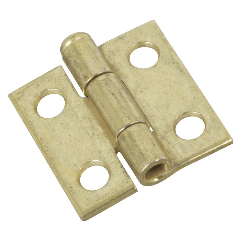 N141-622 Narrow Hinge, 1 in W Frame Leaf, 0.045 in Thick Frame Leaf, Steel, Brass, 7 lb