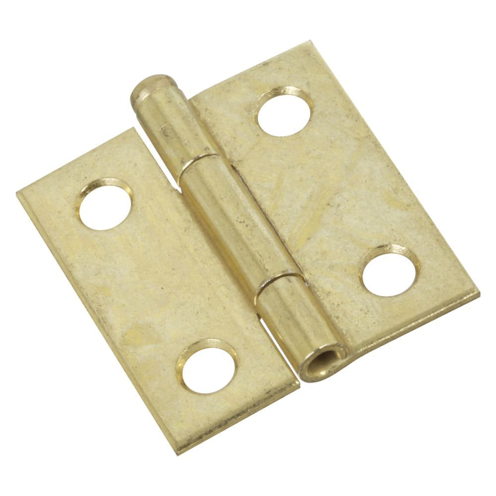 N141-754 Narrow Hinge, 1-1/2 in W Frame Leaf, 0.045 in Thick Frame Leaf, Steel, Brass, 7 lb