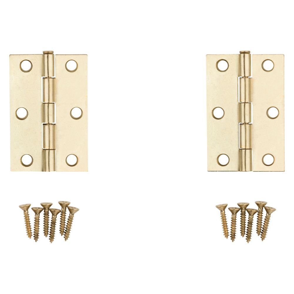 National Hardware N141-960 Narrow Hinge, 2-1/2 in W Frame Leaf, 0.056 in Thick Frame Leaf, Steel, Brass, 20 lb - 3