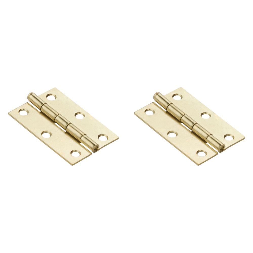 National Hardware N141-960 Narrow Hinge, 2-1/2 in W Frame Leaf, 0.056 in Thick Frame Leaf, Steel, Brass, 20 lb - 4