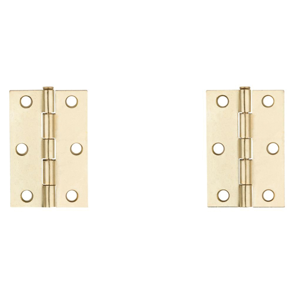 National Hardware N141-960 Narrow Hinge, 2-1/2 in W Frame Leaf, 0.056 in Thick Frame Leaf, Steel, Brass, 20 lb - 5
