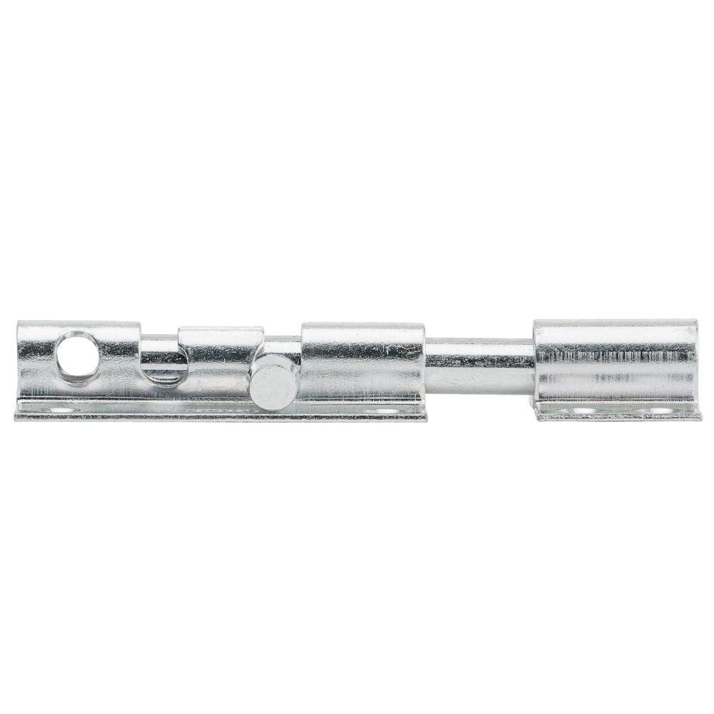 N162-370 Barrel Bolt, 0.39 in Dia Bolt Head, 4 in L Bolt, Steel, Zinc
