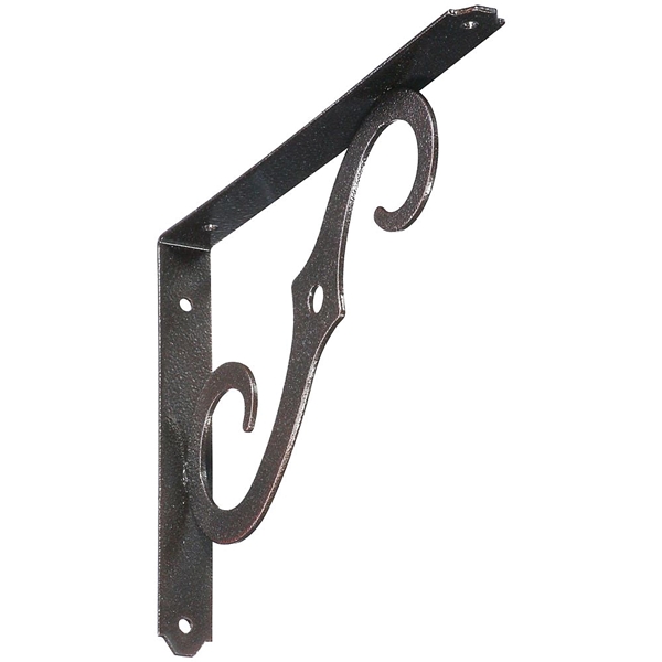 152BC N229-468 Shelf Bracket, 100 lb, 10 in L, 0.94 in H, Steel, Antique Bronze