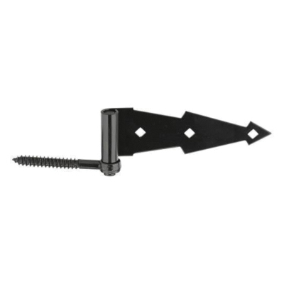 N165-464 Hook and Strap Hinge, Steel, Black, 50 lb, 2 Pack
