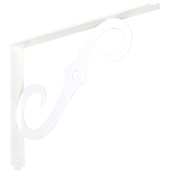 152BC N229-443 Shelf Bracket, 100 lb, 10 in L, 0.94 in H, Steel, Antique White