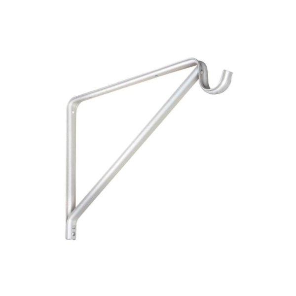 N224-501 Shelf and Rod Bracket, 125 lb, 12.74 in L, 0.84 in H, Steel, White