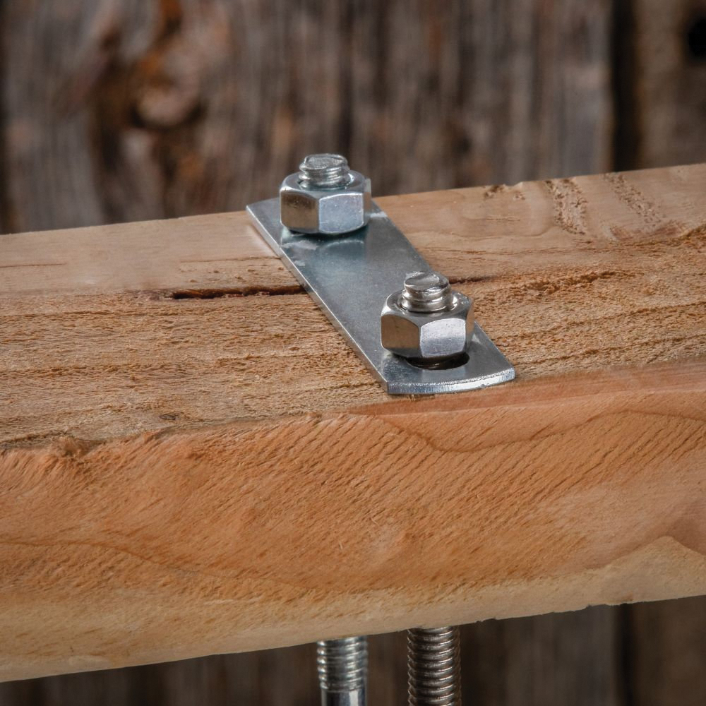 National Hardware 2191BC Series N222-323 U-Bolt Plate, 3.19 in L, 3/4 in W, 0.33 in Bolt Hole, 2-1/4 in Between Hole - 4