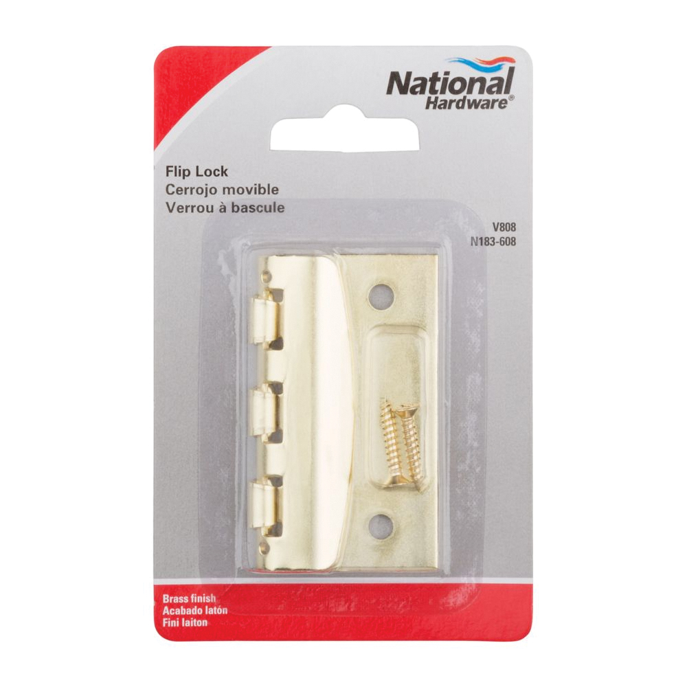 National Hardware V808 Series N183-608 Flip Lock, Steel, Brass, Residential - 4