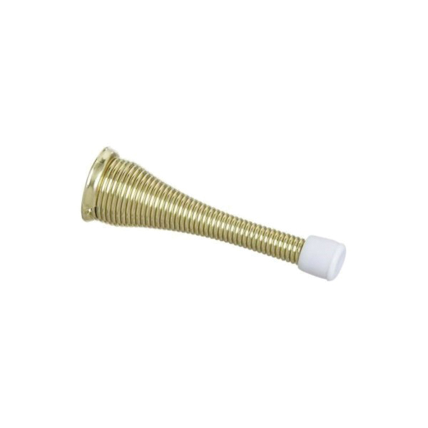 N184-291 Door Stop, 3-43/64 in L, 3 in Projection, Rubber/Steel, Brass