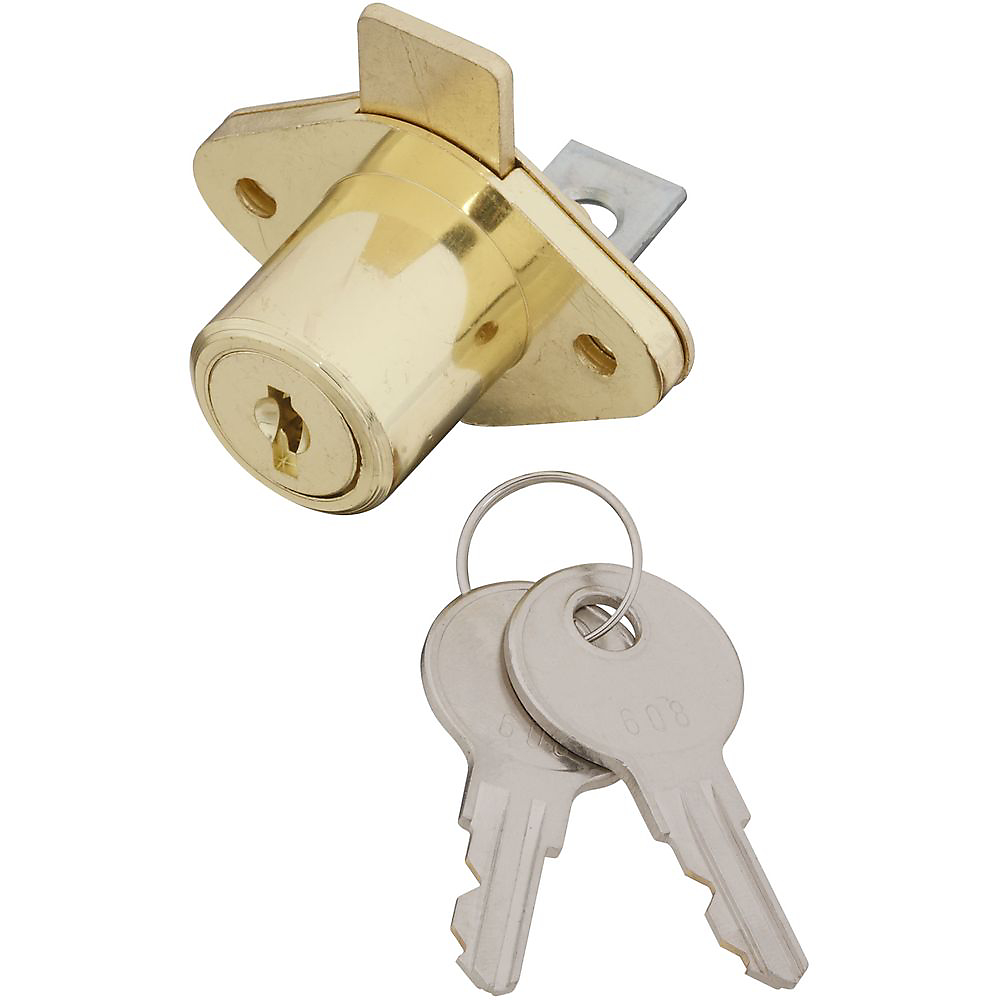 National Hardware VKA826 Series N185-298 Drawer Lock, Keyed Lock, Steel/Zinc, Brass - 1