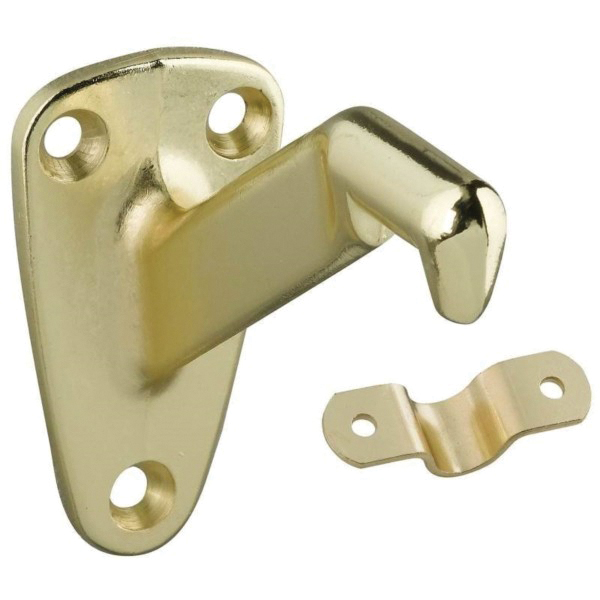 N243-667 Handrail Bracket with Strap, 250 lb, Zinc, Brass