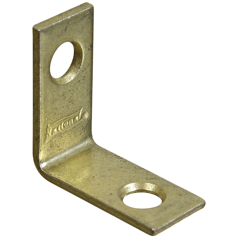 V115 Series N190-819 Corner Brace, 1 in L, 1/2 in W, 1 in H, Steel, Brass, 0.07 Thick Material