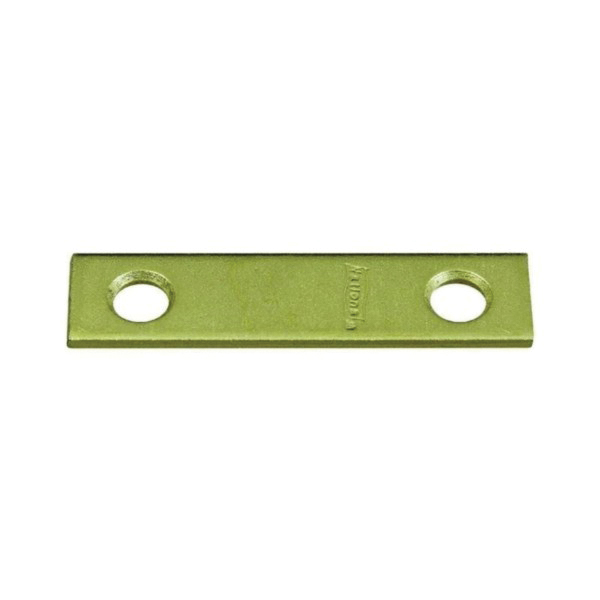 N190-892 Mending Brace, 2 in L, 1/2 in W, 0.07 in Gauge, Steel, Brass, Screw Mounting, 4 Count
