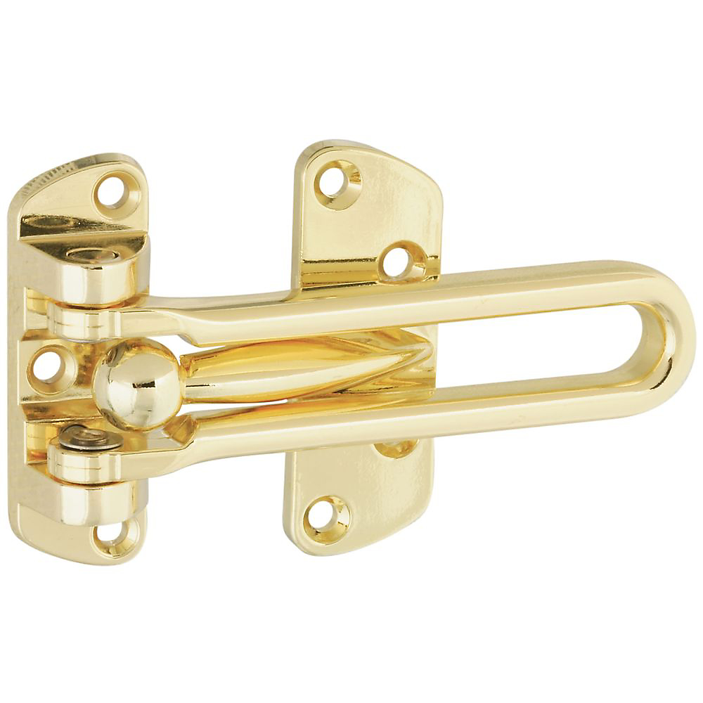 National Hardware V804 Series N199-679 Door Security Guard, 4-1/8 in L, 2-1/2 in W, 0.81 in H, Brass - 1