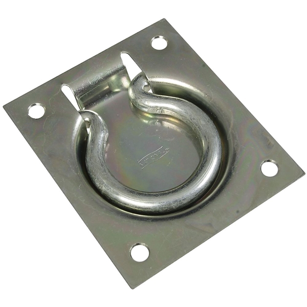 V177 Series N203-752 Flush Ring Pull, 3 in L, Steel, Zinc