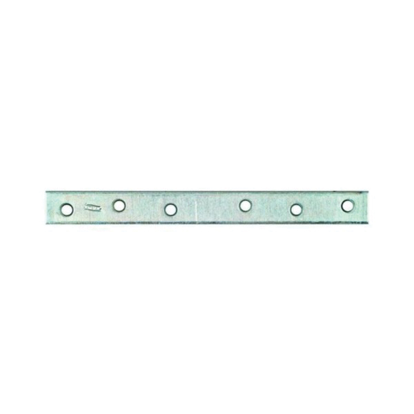 N220-327 Mending Brace, 10 in L, 1 in W, 0.16 in, Steel, Zinc, Screw