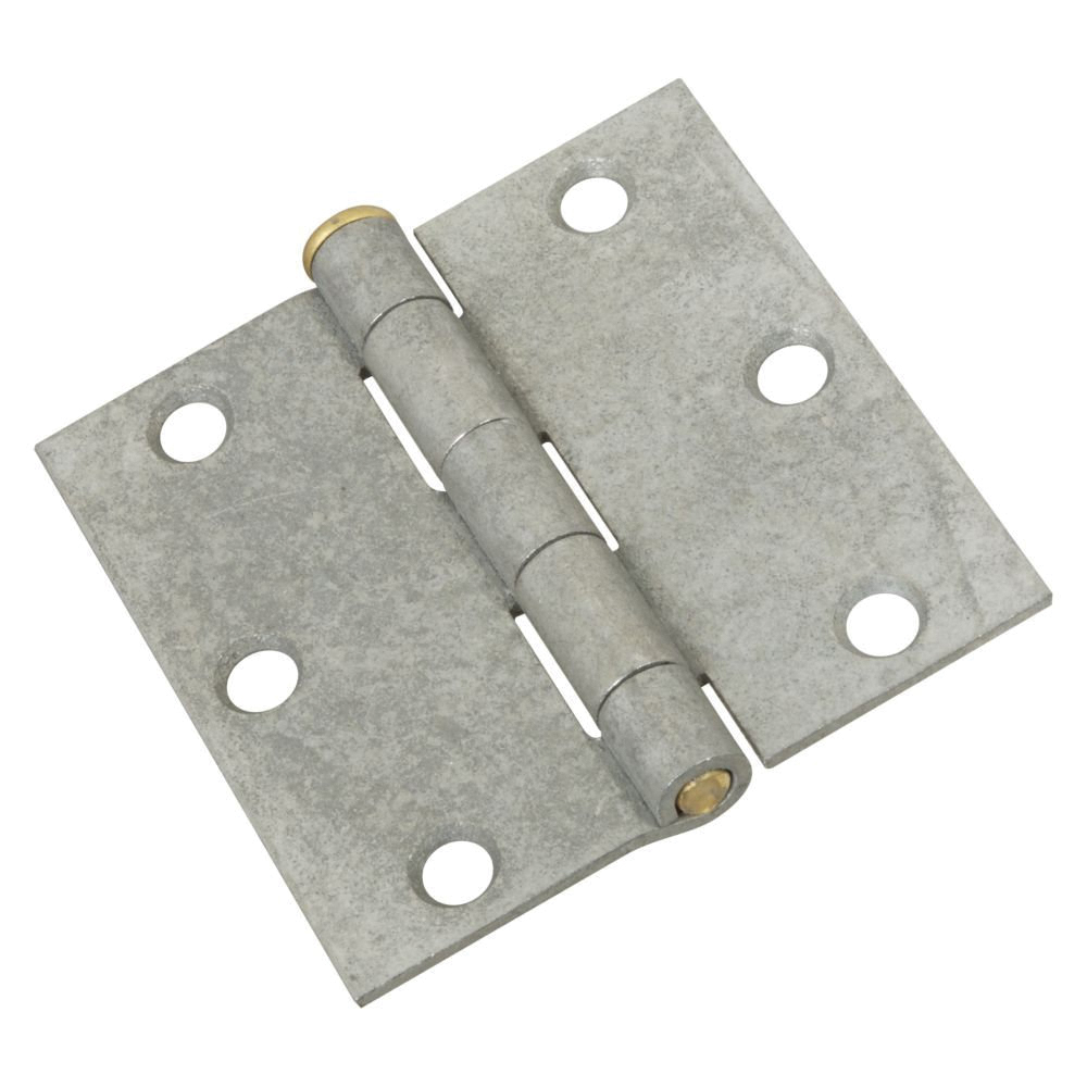 N208-835 Broad Hinge, 3 in W Frame Leaf, Steel, Galvanized, Loose, Removable Pin, 50 lb