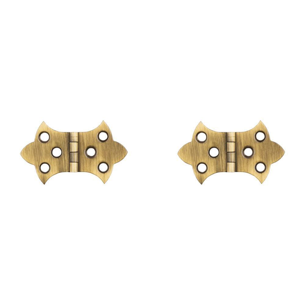 National Hardware N211-839 Decorative Hinge, 1.36 in H Door Leaf, 0.04 in Thick Door Leaf, Brass, Antique Brass, 2 lb - 4