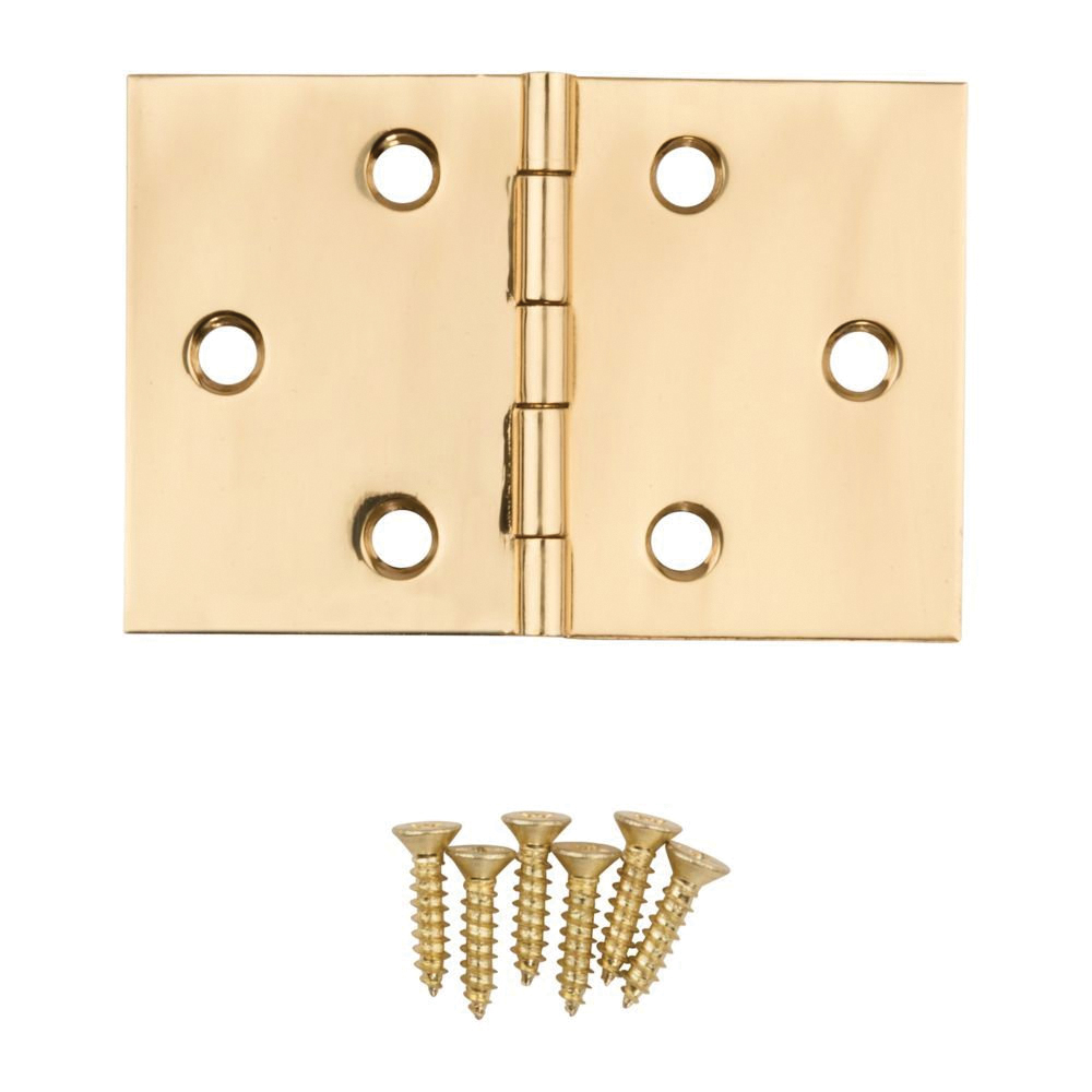 National Hardware N211-888 Desk Hinge, 2 in H Door Leaf, 0.06 in Thick Door Leaf, Brass, Surface Mounting, 11 lb - 3