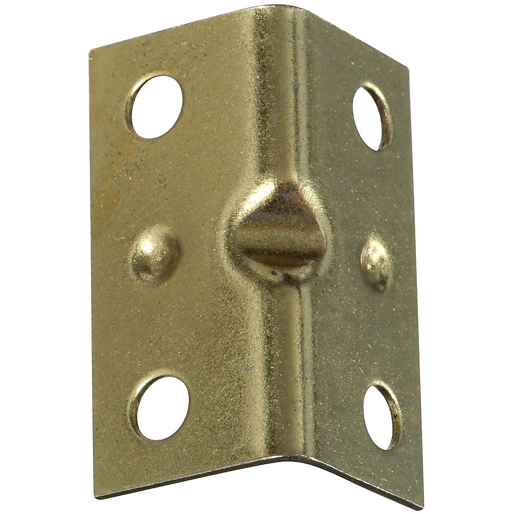 V113 Series N226-258 Corner Brace, 1-1/2 in L, 3/4 in W, 3/4 in H, Steel, Brass, 0.04 Thick Material