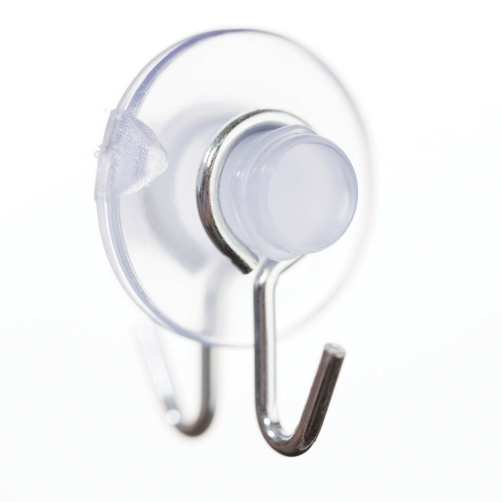 National Hardware V2524 Series N259-945 Suction Cup, Steel Hook, PVC Base, Clear Base, 1-3/4 in Dia Base - 2