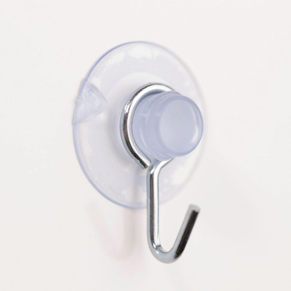 National Hardware V2524 Series N259-945 Suction Cup, Steel Hook, PVC Base, Clear Base, 1-3/4 in Dia Base - 3