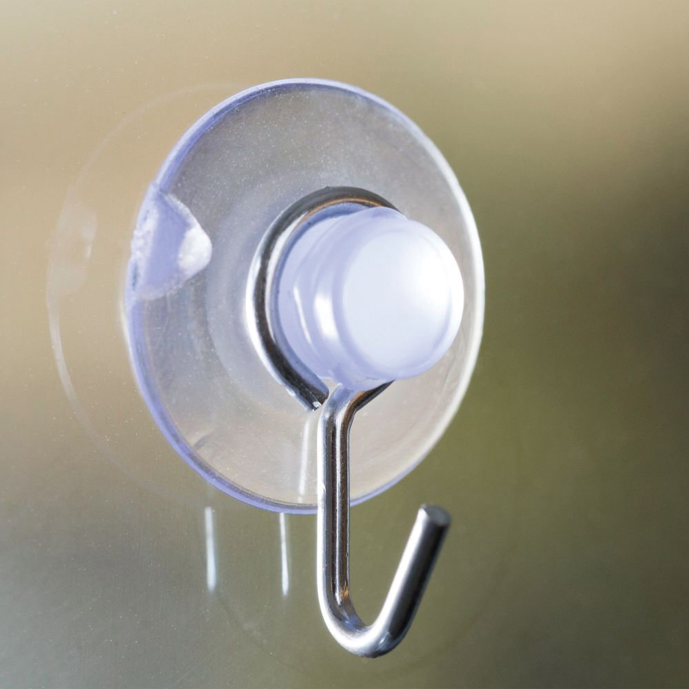 National Hardware V2524 Series N259-945 Suction Cup, Steel Hook, PVC Base, Clear Base, 1-3/4 in Dia Base - 5