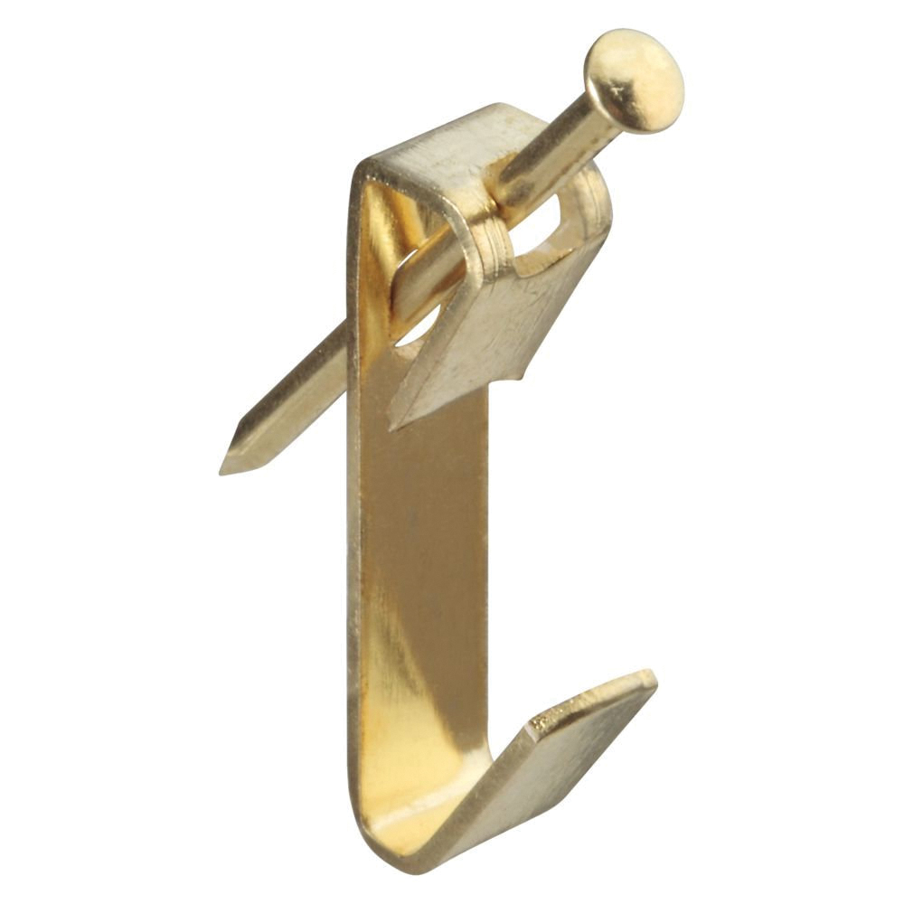 V2530 Series N260-034 Picture Hanger, 30 lb, Steel, Brass, 8 Pack