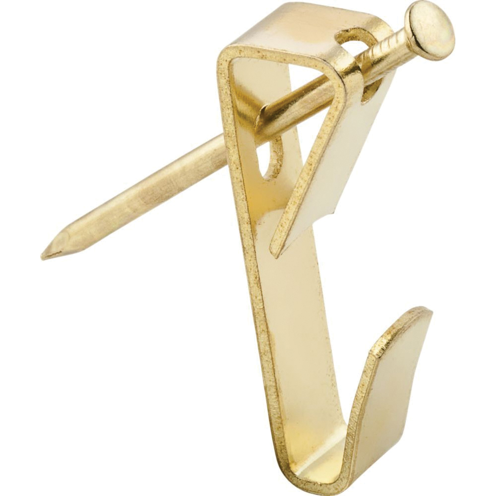 V2530 Series N260-059 Picture Hanger, 100 lb, Steel, Brass, 2 Pack