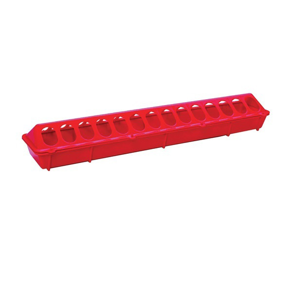 820 Poultry Feeder, 1.5 lb Capacity, 28-Compartment, Plastic/Polypropylene, Red, Flip-Top Mounting