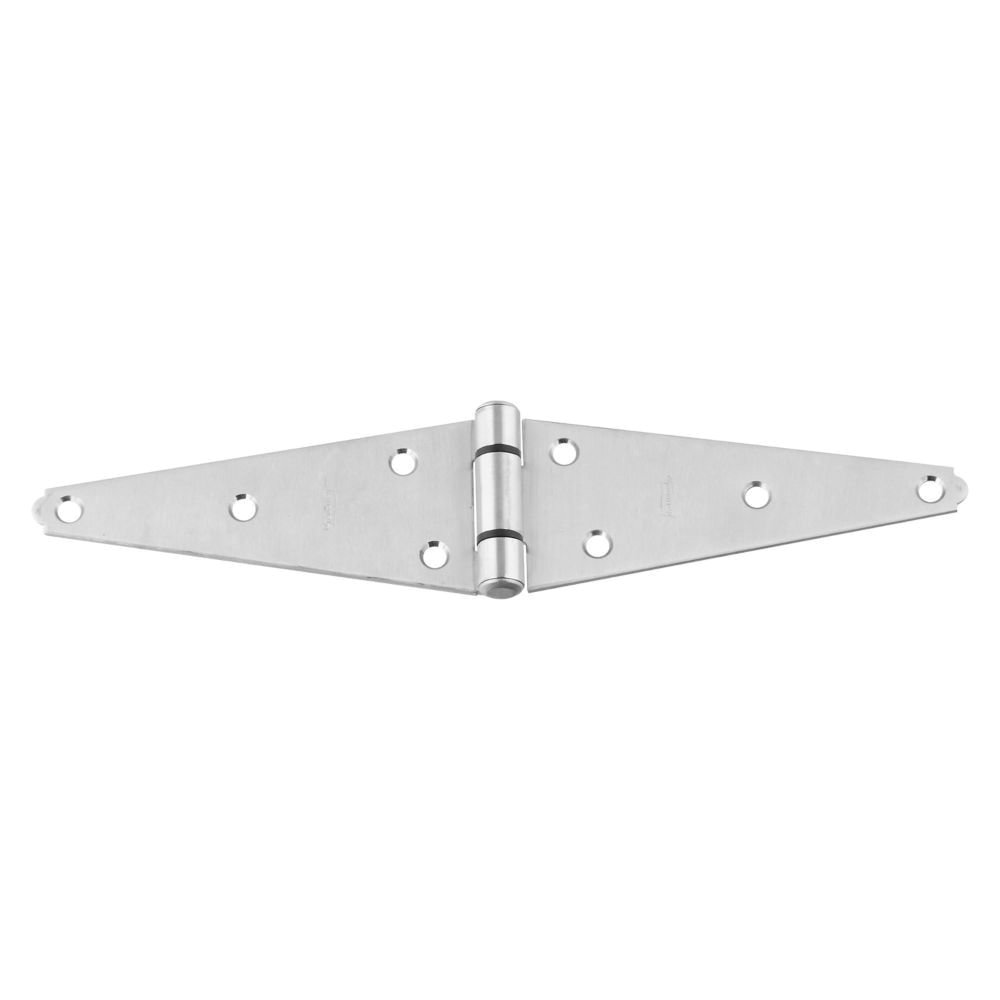 N342-485 Strap Hinge, 6 in H Frame Leaf, Stainless Steel, Fixed Pin, Screw Mounting, 60 lb
