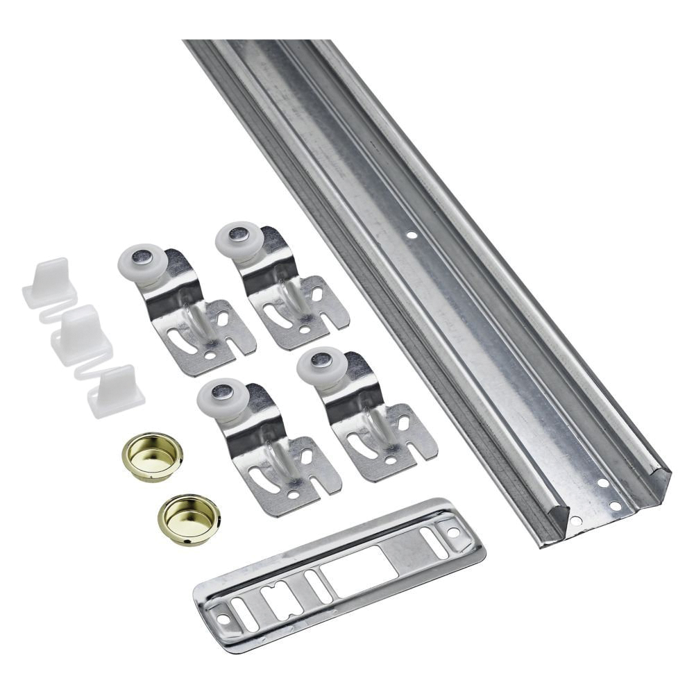 N343-129 By-Passing Door Hardware, Nylon/Steel, Galvanized