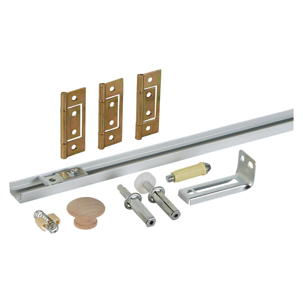National Hardware N343-715 Folding Door Hardware Set, Steel, White, Surface Mounting, For: Bi-Fold Doors - 1