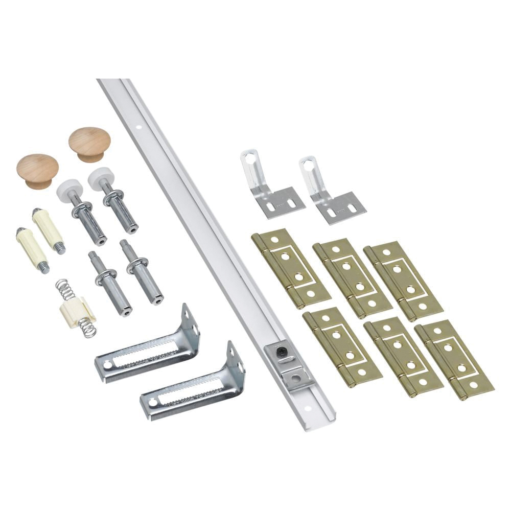 National Hardware N343-749 Folding Door Hardware Set, Steel, White, Surface Mounting, For: Bi-Fold Doors - 1