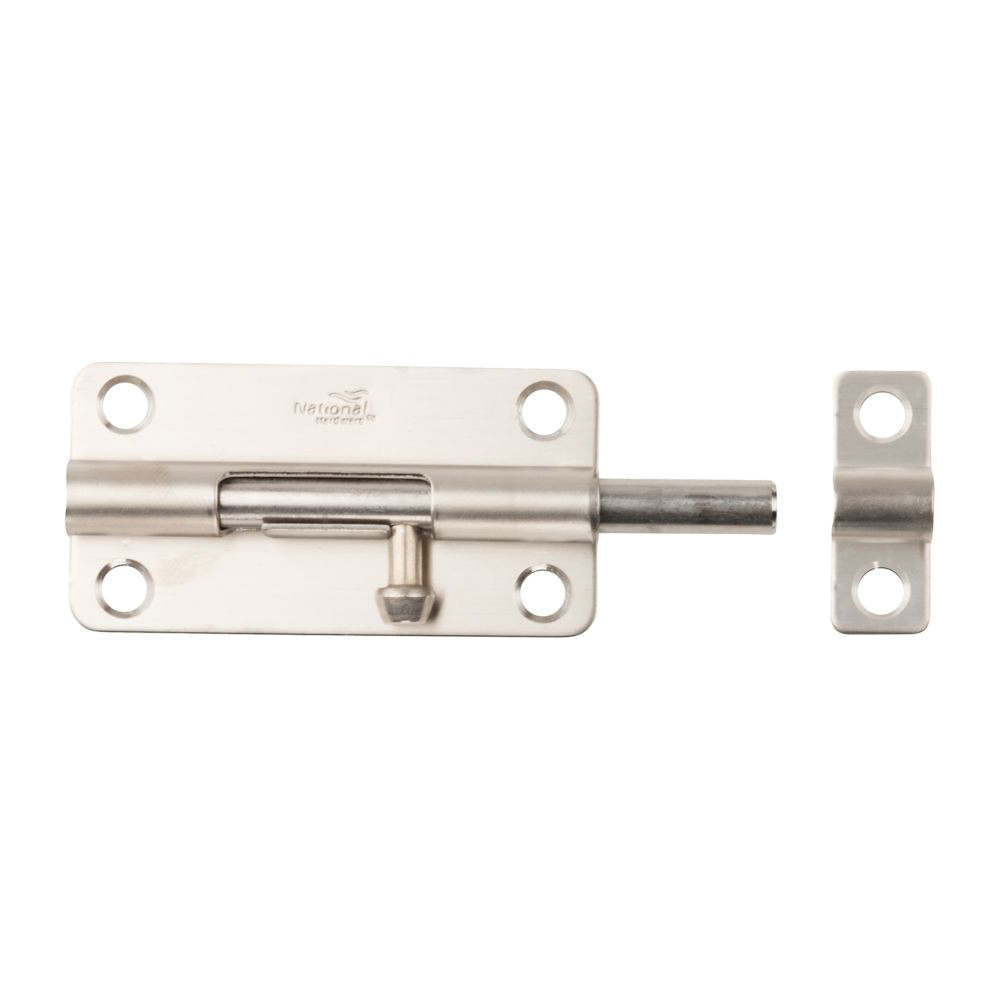 N348-284 Barrel Bolt, 0.32 in Dia Bolt Head, 4 in L Bolt, Stainless Steel