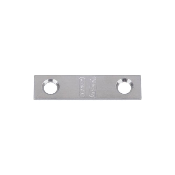 N348-359 Mending Brace, 2 in L, 1/2 in W, Stainless Steel, Screw Mounting, 2 Pack