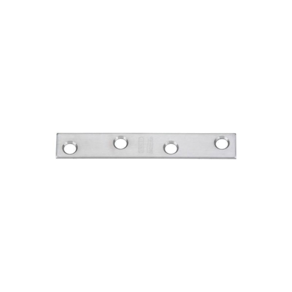 N348-375 Mending Brace, 4 in L, 5/8 in W, Stainless Steel, Screw Mounting, 2 Pack