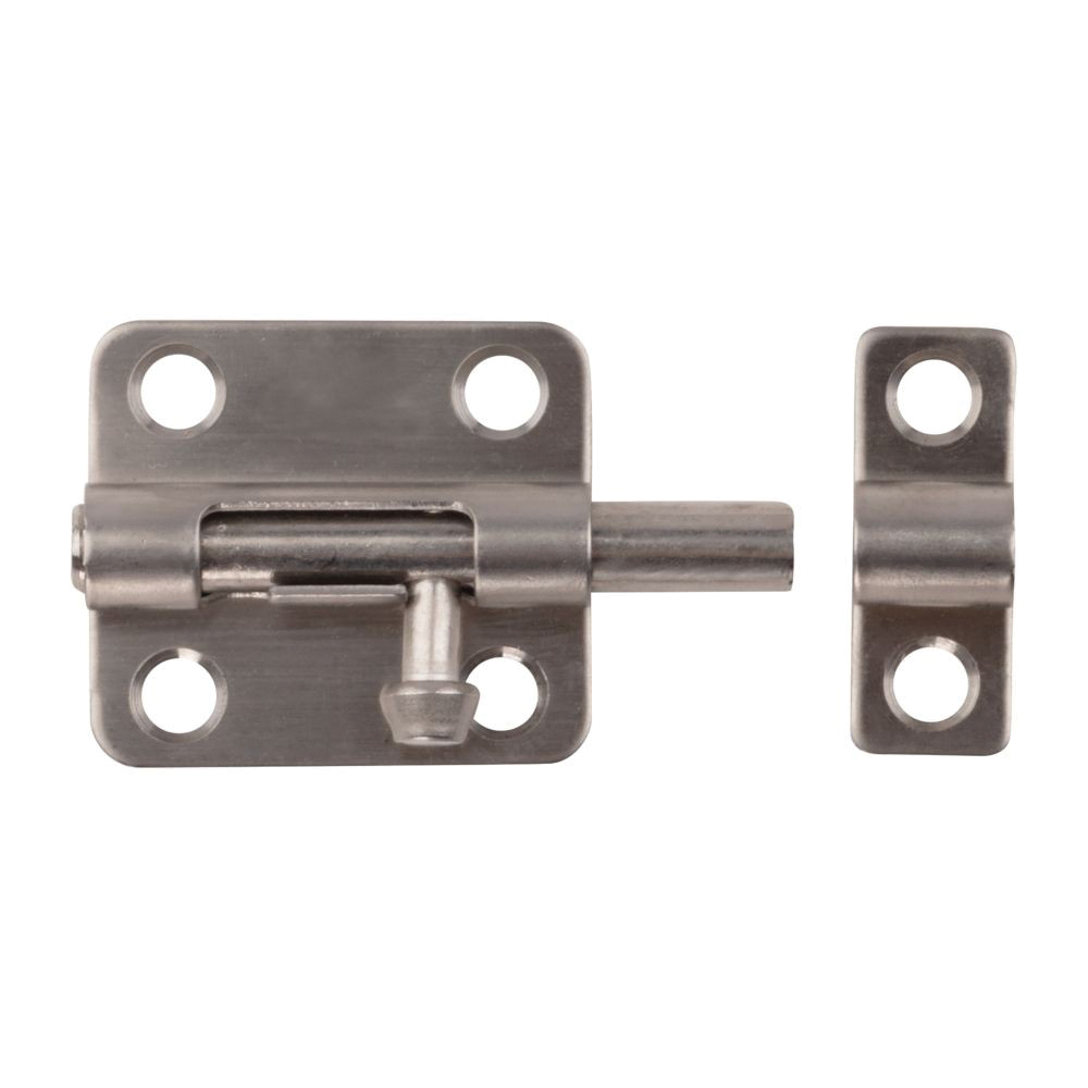 N348-946 Barrel Bolt, 0.32 in Dia Bolt Head, 2-1/2 in L Bolt, Stainless Steel