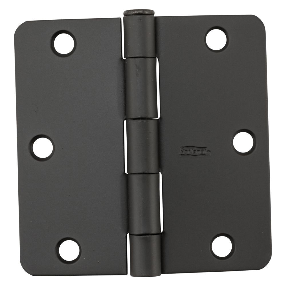 N830-200 Door Hinge, 1/4 in Corner Radius, 3-1/2 in H Frame Leaf, Cold Rolled Steel, Oil-Rubbed Bronze, Non-Rising, Full-Mortise, 50 lb