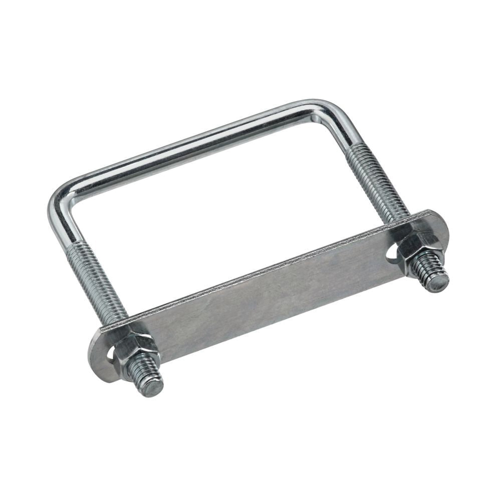 N244-996 Square U-Bolt, 3/8-16 Thread, 2-3/4 in L Thread, Steel, Zinc-Plated