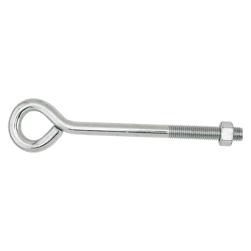 N347-740 Eye Bolt, 3/4-10 Thread, Coarse Thread, 3-3/4 in L Thread, 1-1/2 in ID Dia Eye, Steel, Zinc