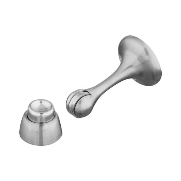 N328-195 Door Stop, 1-3/4 in Dia Base, 3 in Projection, Steel/Zinc, Satin Nickel