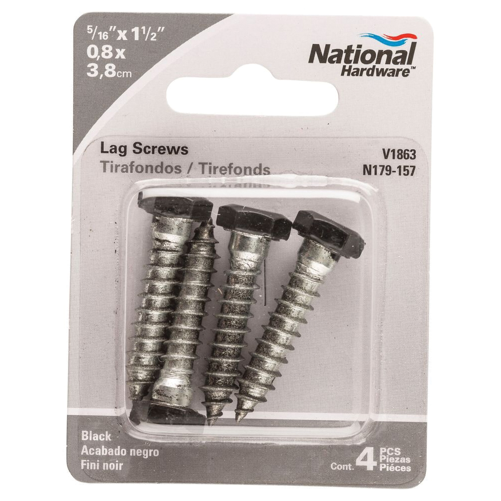 National Hardware V1863 Series N179-157 Lag Bolt, 5/16 in Thread, Steel, Powder-Coated - 2