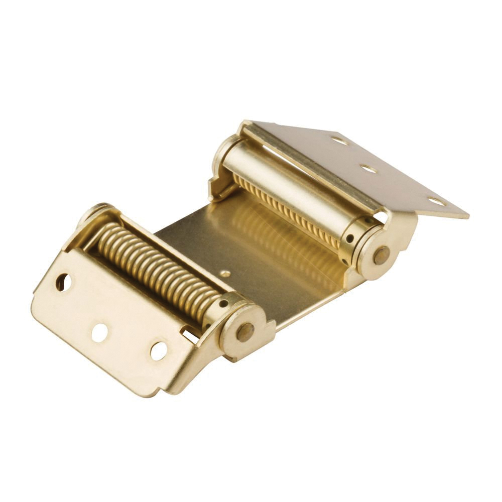 N100-049 Spring Hinge, Steel, Satin Brass, Surface Mounting, 12 lb