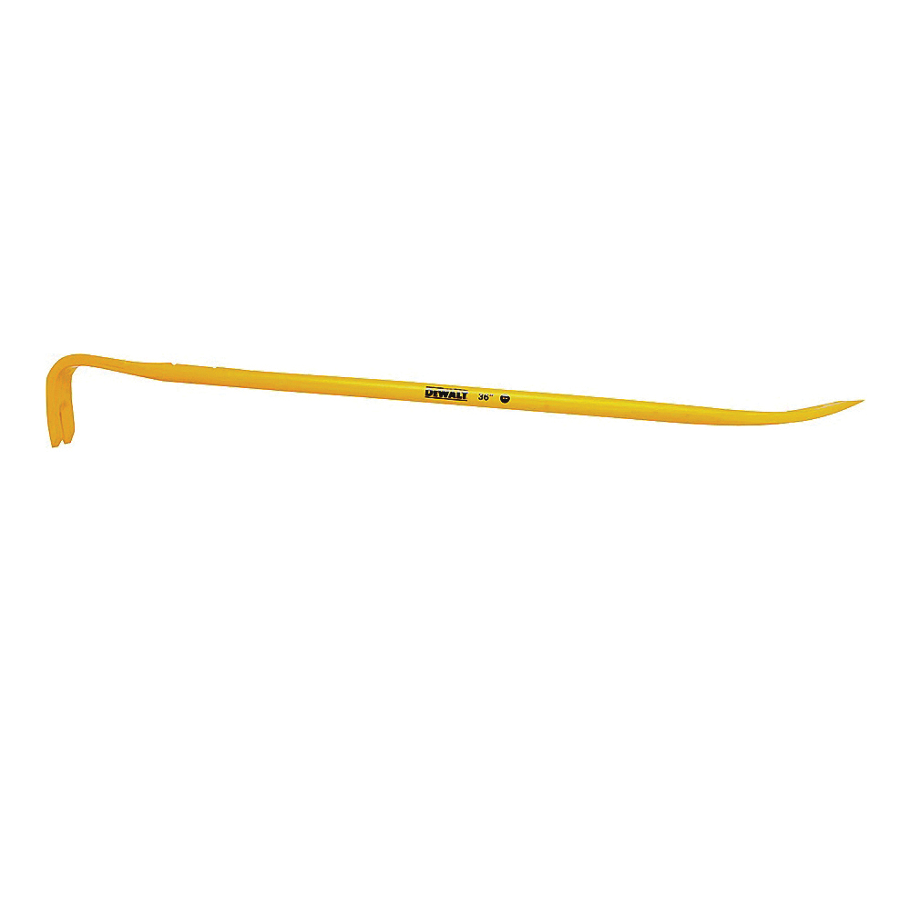 DWHT55131 Wrecking Bar, 36 in L, Beveled Tip, Steel, Yellow, 2 in W