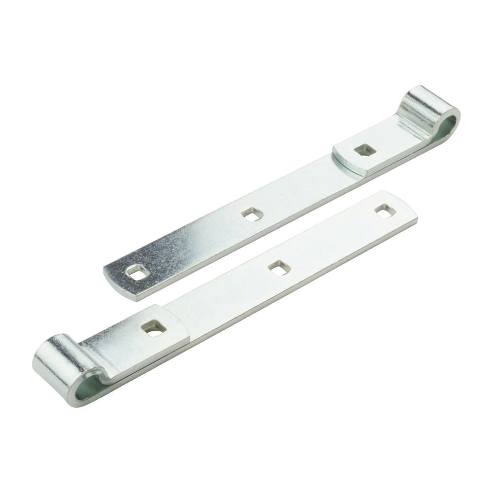 N129-726 Hook/Strap Hinge, 10 in L x 1-1/4 in W Dimensions, 0.22 in Thick Leaf, Steel, Zinc, Screw, 2 Pack